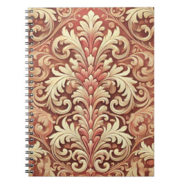 Carnet Modèle vintage rouge et or Damask