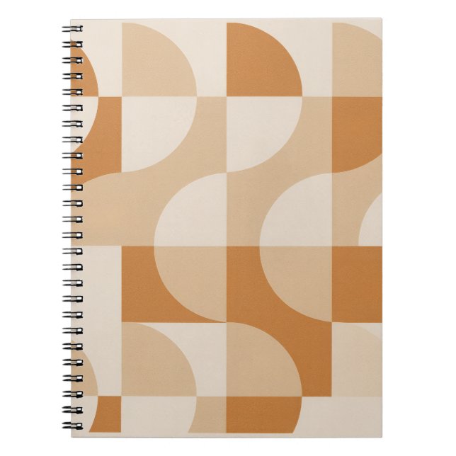 Carnet Modern Beige Geometric Spiral Notebook (Devant)