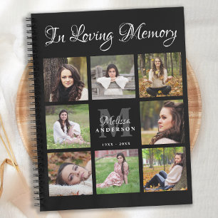 Carnet Modern Funeral GuestBook Photo Collage Memorial