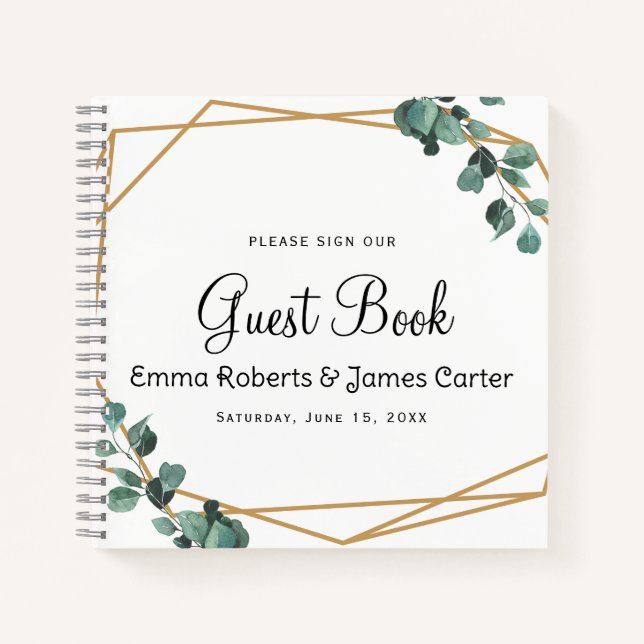 Carnet Modern Greenery Minimalist Guest Book (Devant)