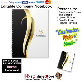 Carnet Modern Minimalist Company Gold Black White Spiral
