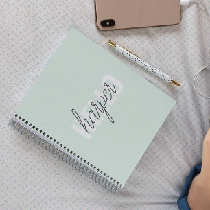 Carnet Modern Pastel Mint Bonjour Et Vous Nom