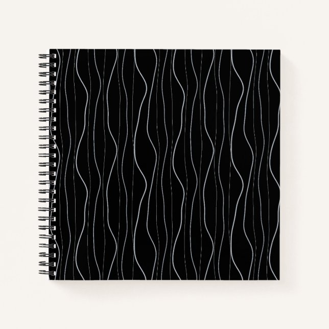 Carnet Modern Silver Wavy Lines Pattern (Devant)