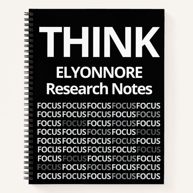 Carnet Modern Think Research Notes Black White (Devant)