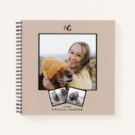 Carnet Moderne à Monogramme avec 3 Photos