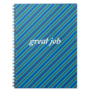 Carnet  Moderne à rayures bleues 