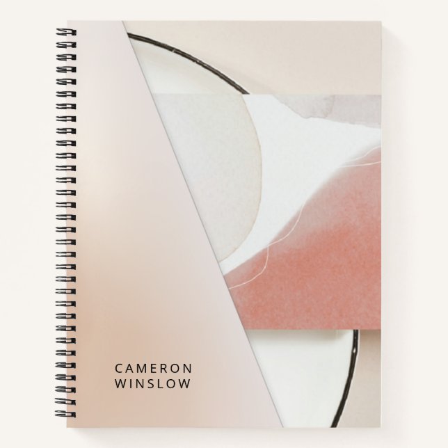 Carnet Moderne Abstrait aux Tons Terre Neutres (Devant)