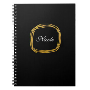 Carnet moderne avec cercle gribouillé en feuille d