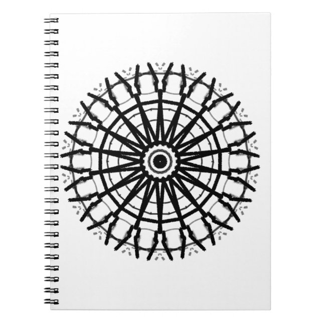 Carnet MODERNE _CERCLE ROSE Kaléidoscope _COULEUR _NOIR (Devant)