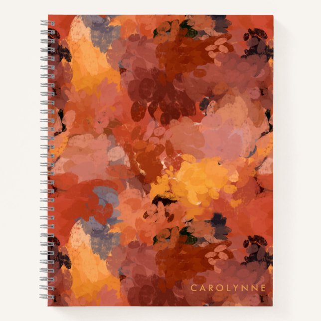 Carnet Moderne chic Abstrait en terre cuite rouille Brown (Devant)