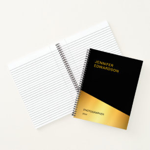 Carnet Moderne élégant noir et or professionnel
