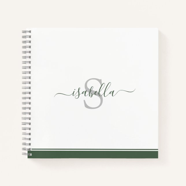 Carnet Moderne Evergreen Monogrammé (Devant)