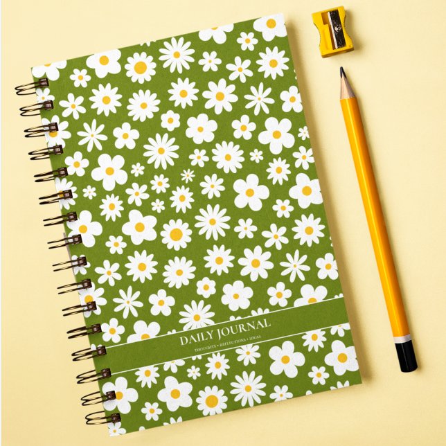 Carnet Moderne Flat Graphic Daisy Green (Créateur téléchargé)