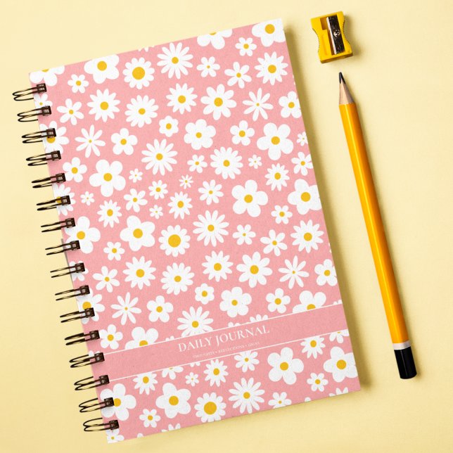 Carnet Moderne Flat Graphic Daisy Rose (Créateur téléchargé)