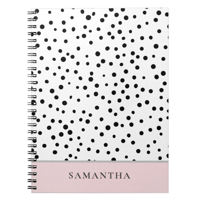 Carnet Moderne Girly Pastel Rose Avec Nom Personnalisé (Devant)