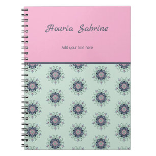 Carnet Moderne gribouillis de mandala floral turquoise ro