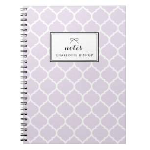 Carnet Moderne Lilac Quatrefoil Motif Personnalisé