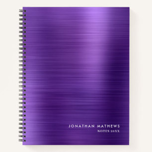Carnet Moderne Métallique Simple Brossé Violet
