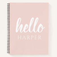 Moderne Minimal Pastel Rose Bonjour Et Vous Nom