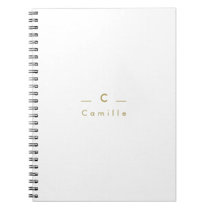 Carnet Moderne Minimaliste Monogramme Initiale