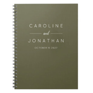 Carnet Moderne minimaliste Moss Green Mariage personnalis