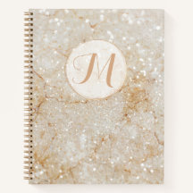 Moderne Monogramme blanc et or brillant