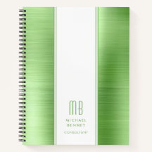 Moderne Monogramme Lime Green Business