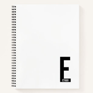 Carnet Moderne Monogramme Personnalisé Gras et Nom