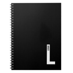 Carnet Moderne Monogramme Personnalisé Gras et Nom