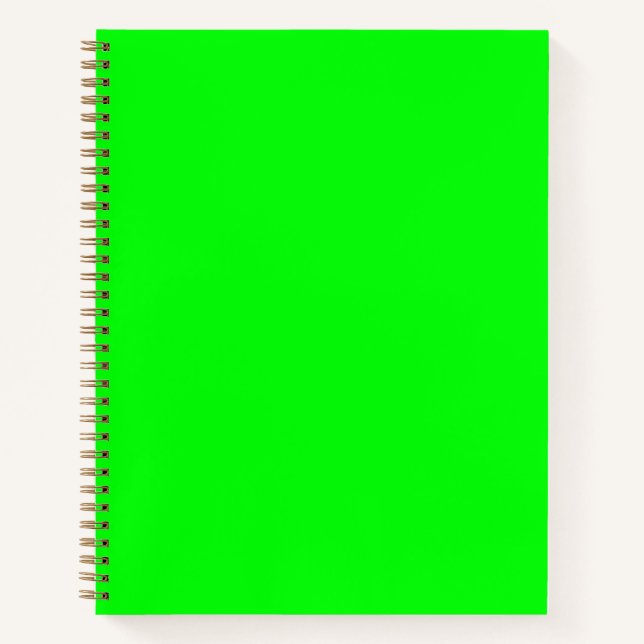 Carnet Moderne néon vert clair couleur solide cool spiral (Devant)