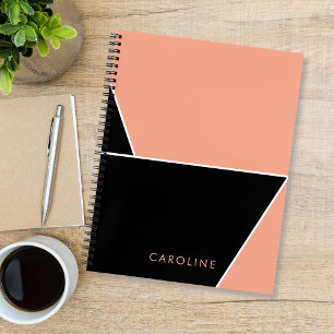Carnet Moderne Noir élégant tendance personnalisée
