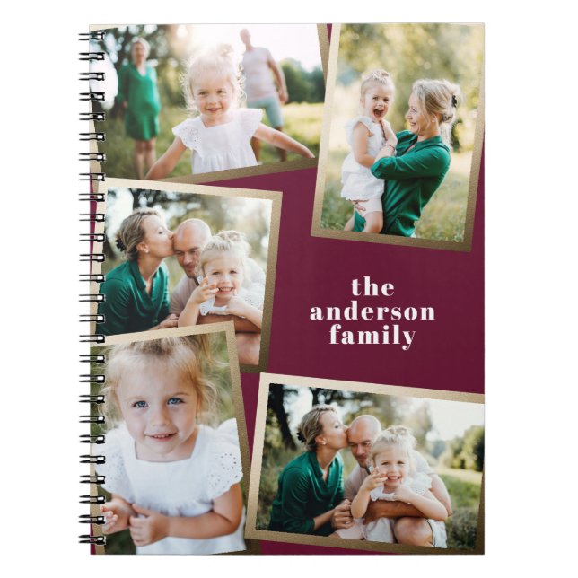 Carnet Moderne or multi photo famille style (Devant)