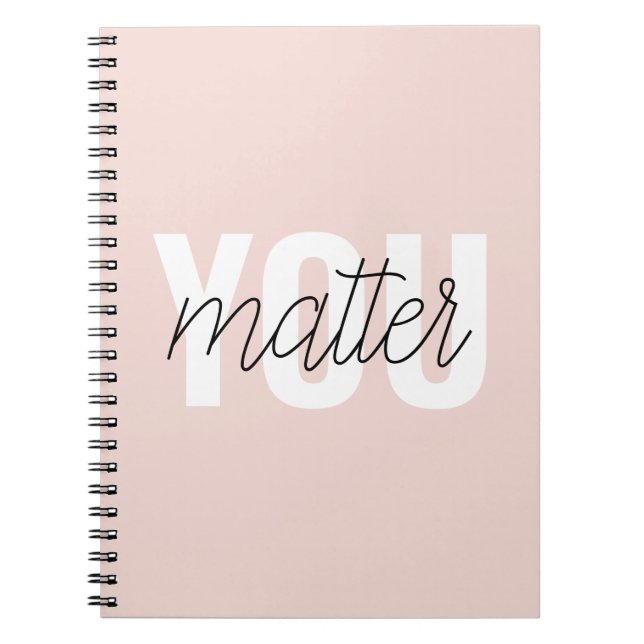 Carnet Moderne Pastel Rose Vous Comptez Inspiration Citat (Devant)