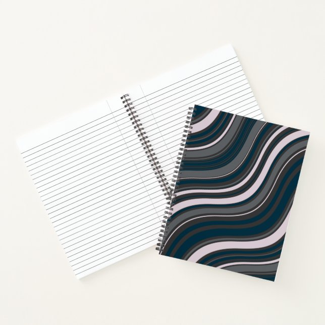 Carnet Moderne Rustique Bleu & Gris (Intérieur)