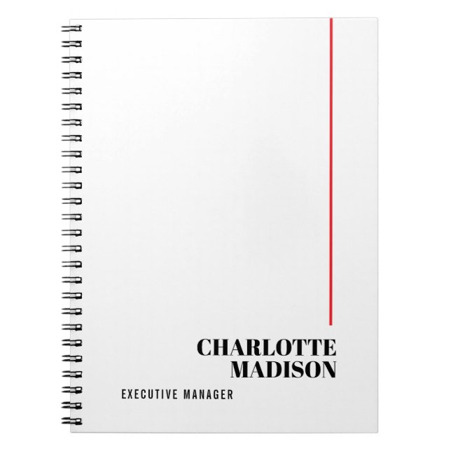 Carnet Moderne Simple Noir Blanc Tendance Minimaliste Sim (Devant)