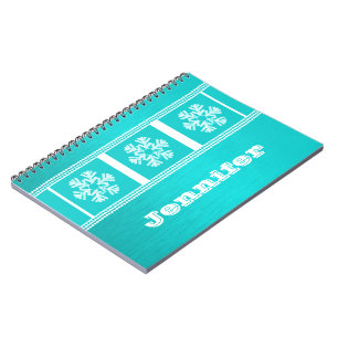 Carnet moderne Snowflakes, Aqua