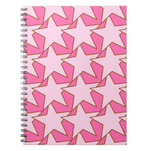Carnet Moderne Star Géométrique - rose clair et profond