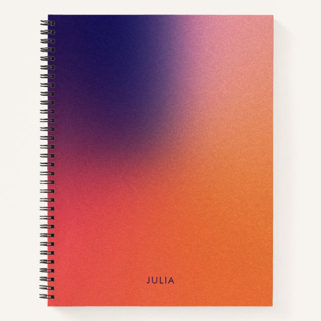 Carnet Moderne violet orange granit texture dégradé Ombre (Devant)