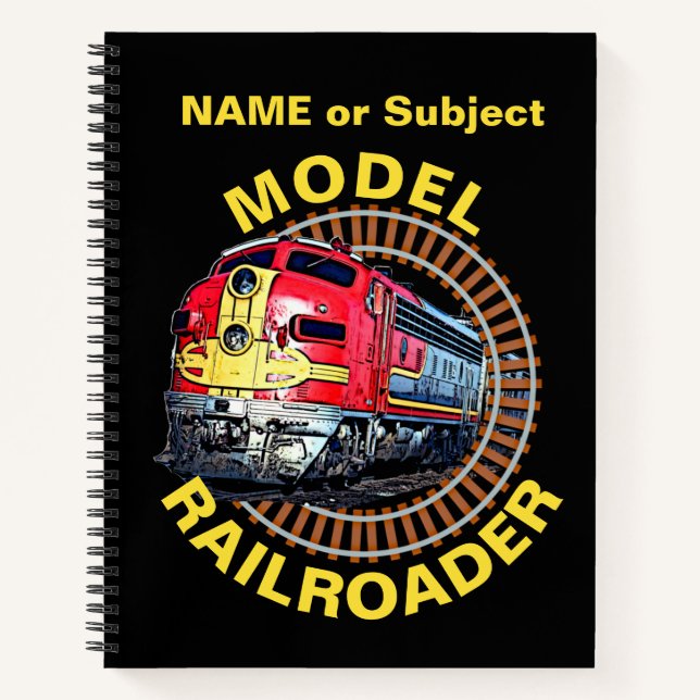 Carnet Modifier le modèle de texte Railroader Red Yellow  (Devant)