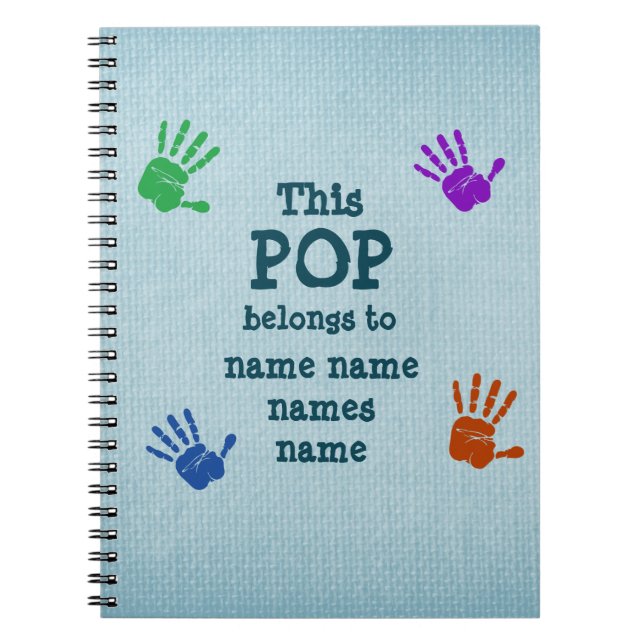 Carnet Modifier N'IMPORTE QUEL Texte - Ce POP appartient  (Devant)