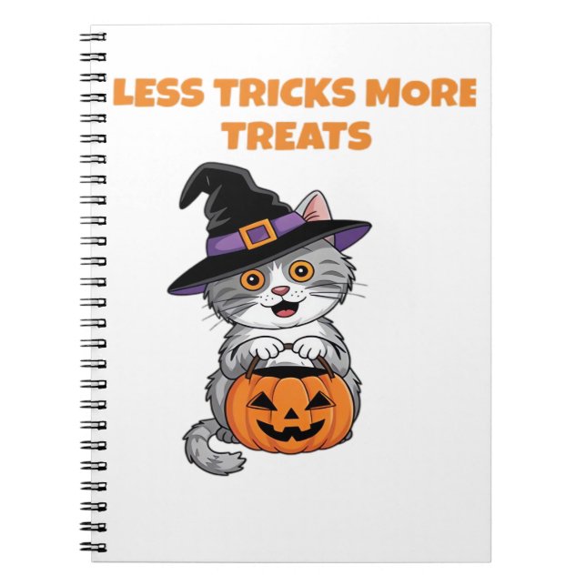 Carnet Moins De Trucs Plus De Traitements Cadeaux Hallowe (Devant)