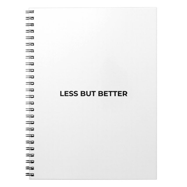 Carnet Moins Mais Mieux Minimaliste Typographique (Devant)