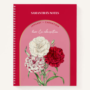 Carnet Mois des fleurs de naissance personnalisées Janvie