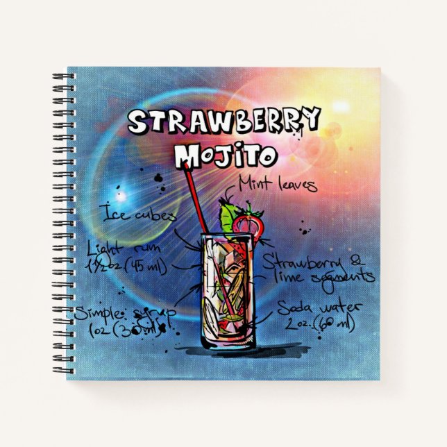 Carnet Mojito fraise (#11 sur 12 Ensembles de recettes de (Devant)
