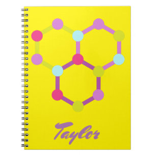Carnet Molécules modernes jaunes