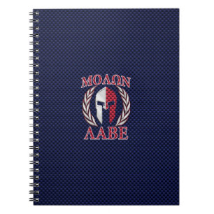Carnet Molon Labe Spartan Warrior Style fibre de carbone