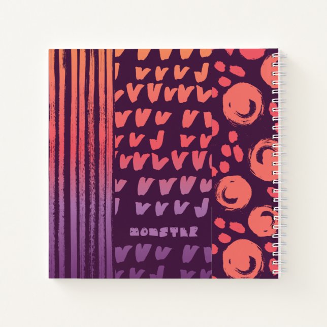 Carnet momster et motifs dessinés à la main (Dos)