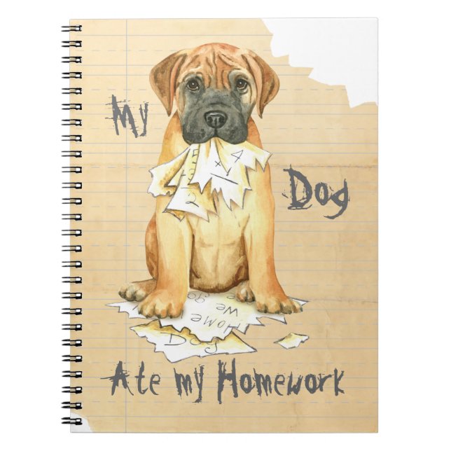 Carnet Mon Bullmastiff A Mangé Ma Maison (Devant)