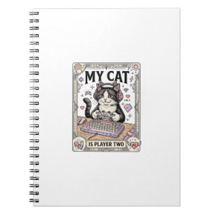 Carnet Mon chat est joueur deux Chat Gamer Tech Vintage V