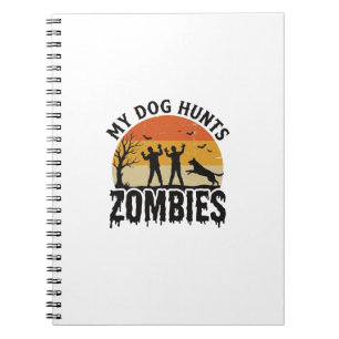 Carnet Mon chien chasse les zombies Vintage Halloween Art